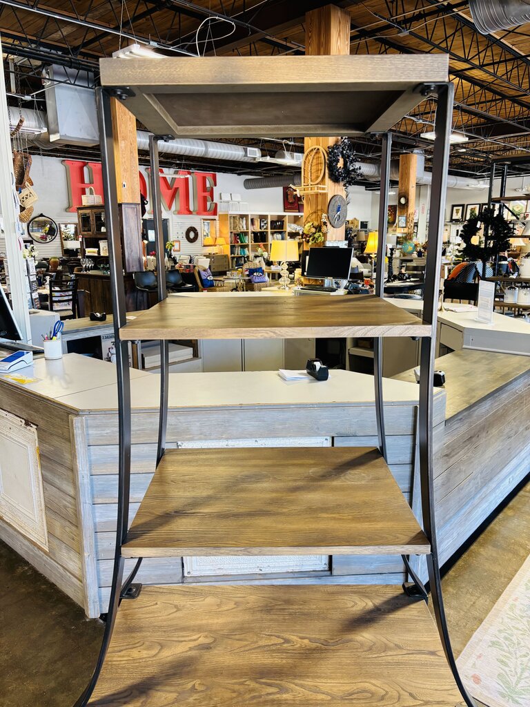 Wood Industrial Tapered Bookshelf