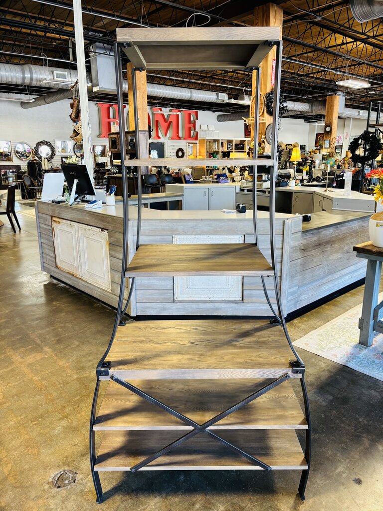 Wood Industrial Tapered Bookshelf