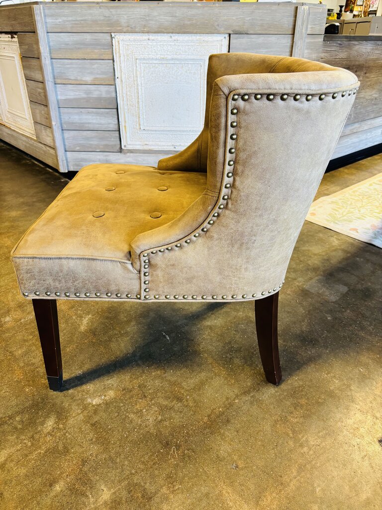 Brown Suede Club Chair