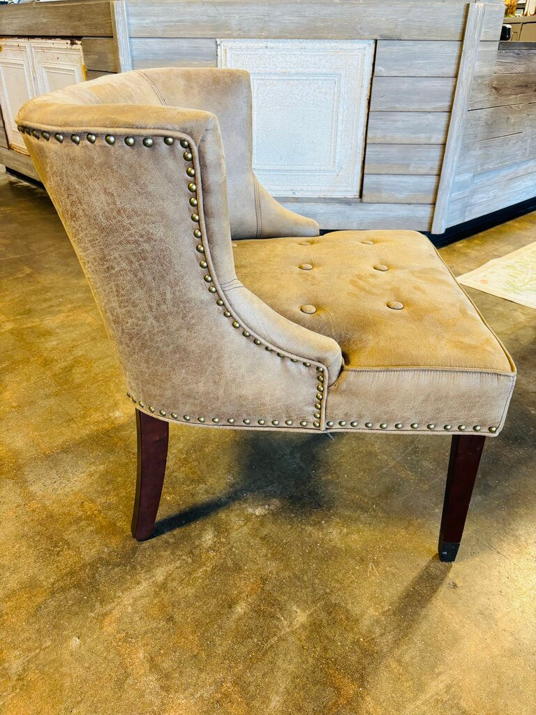 Brown Suede Club Chair