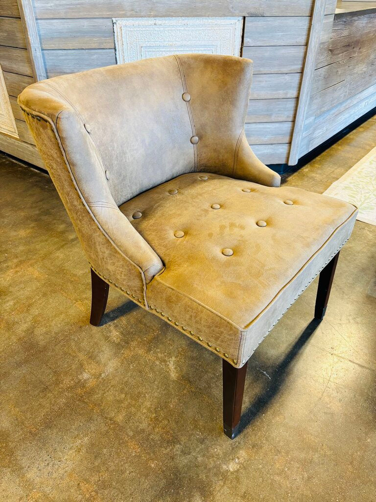 Brown Suede Club Chair