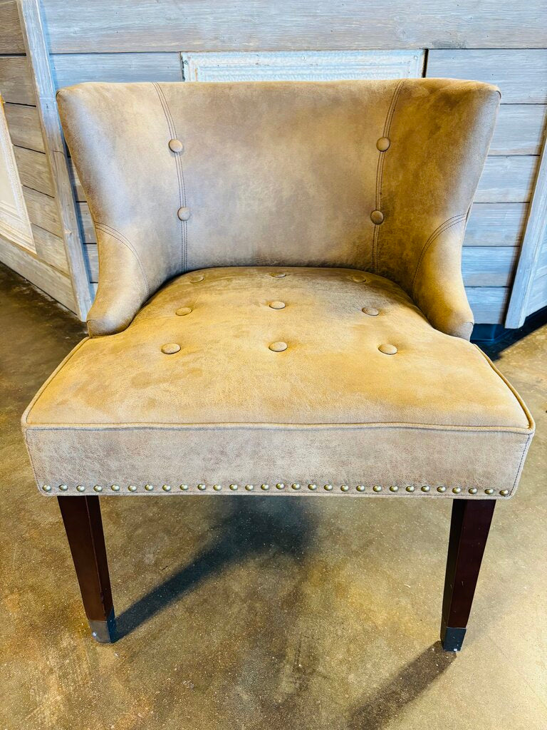 Brown Suede Club Chair