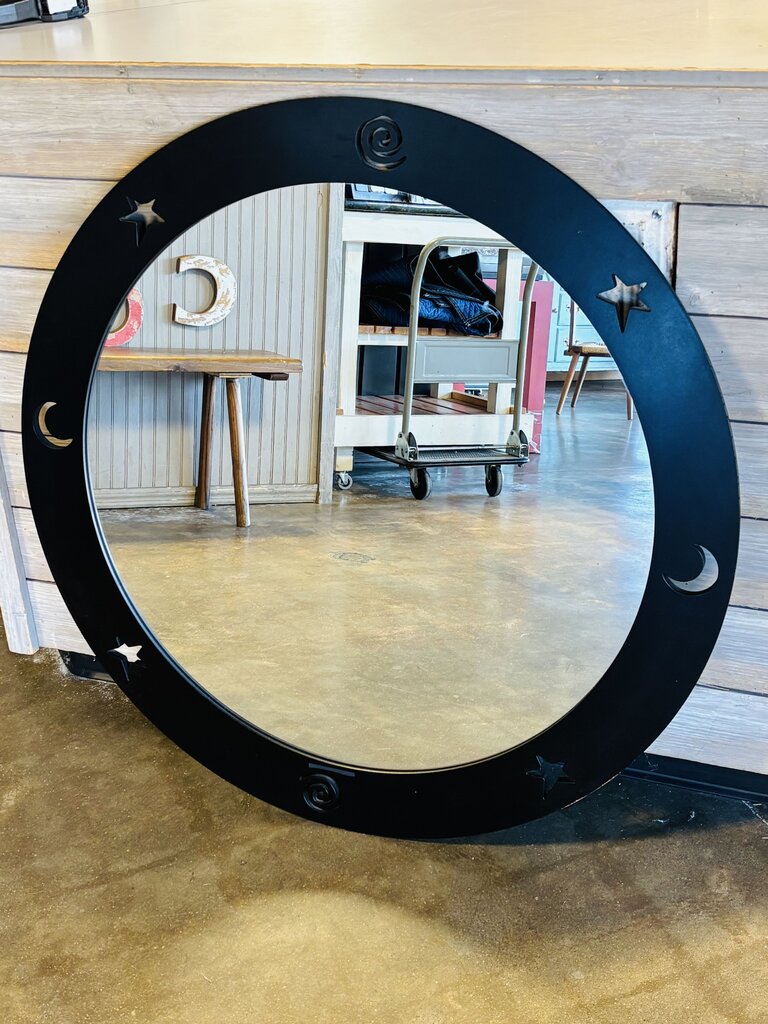 38" Round Cosmos Black Mirror