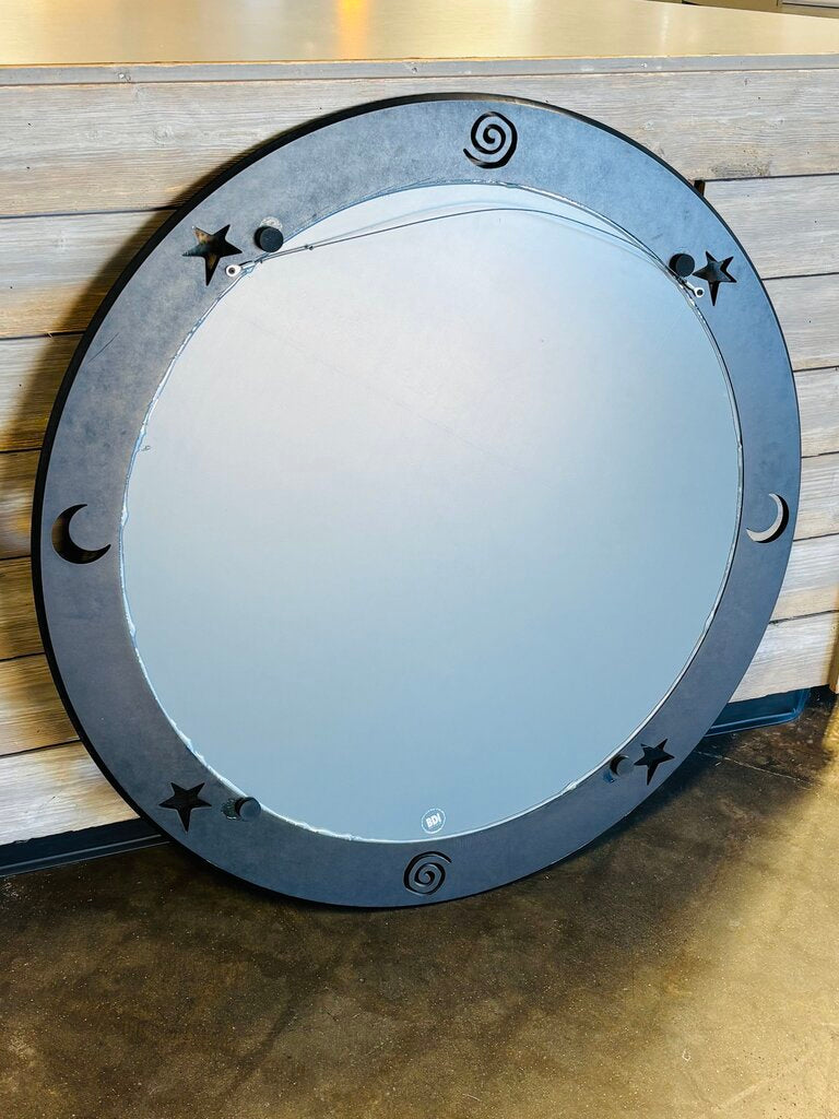 38" Round Cosmos Black Mirror