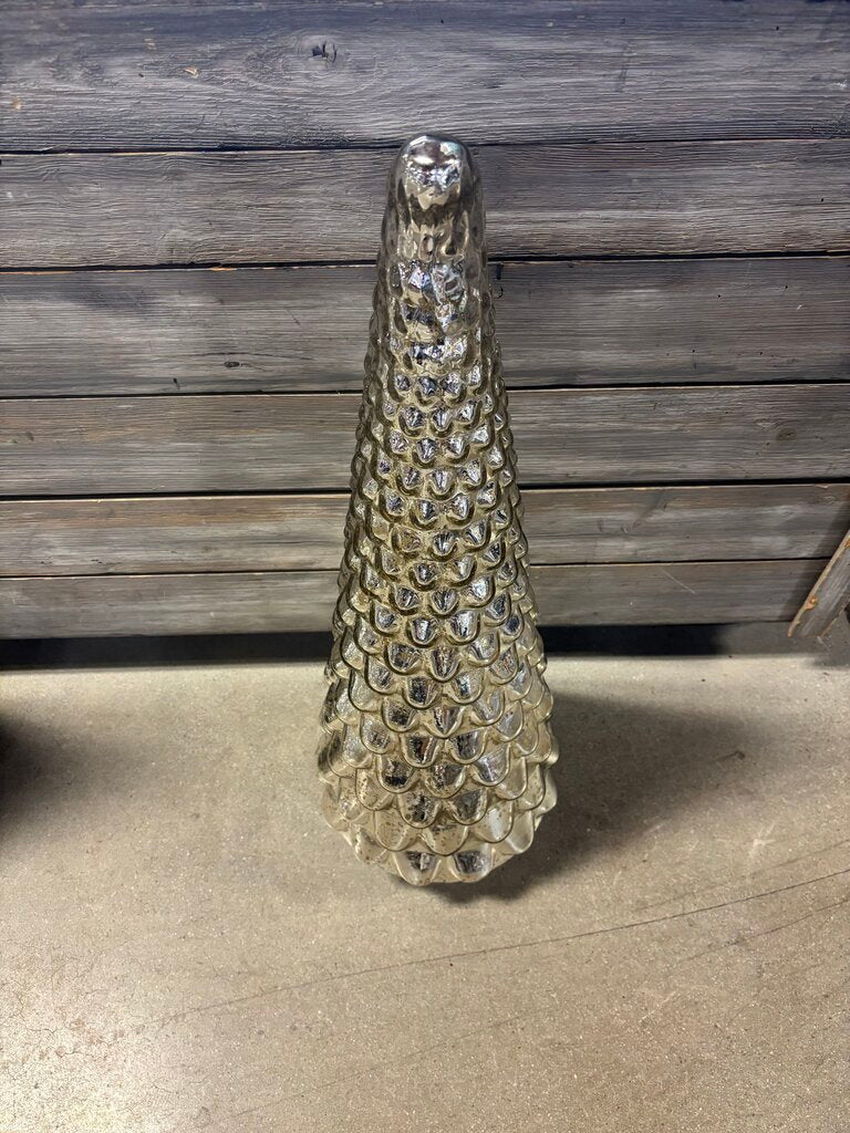 Silver Mercury Glass Christmas Tree 31"H