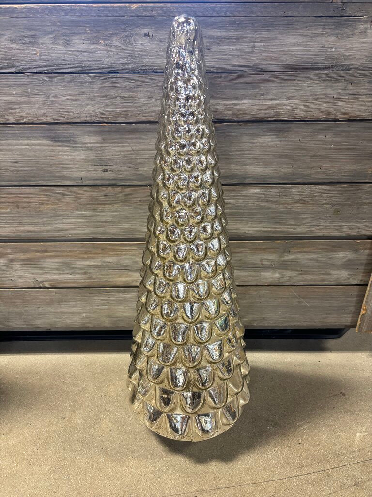Silver Mercury Glass Christmas Tree 31"H