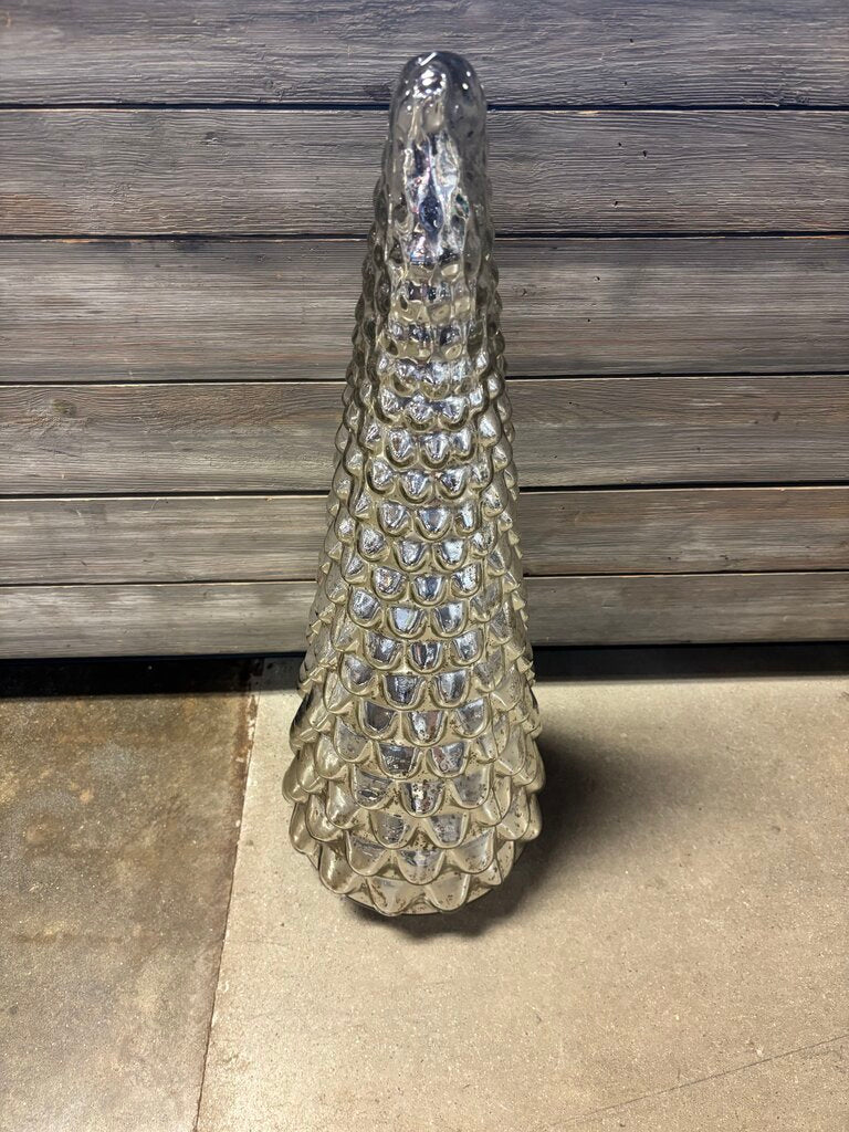 Silver Mercury Glass Christmas Tree 31"H