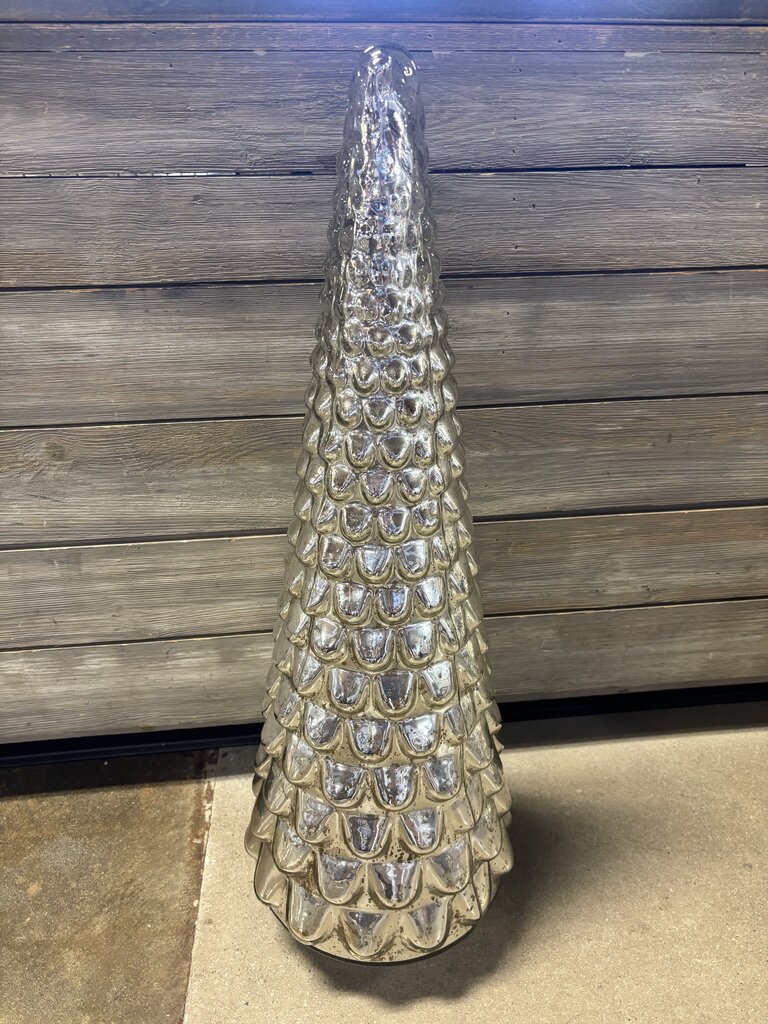 Silver Mercury Glass Christmas Tree 31"H