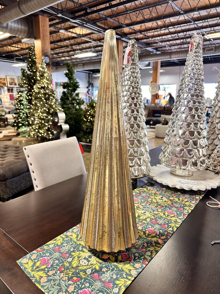 Gold Mercury Glass Christmas Tree 26"H