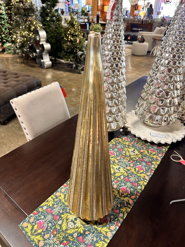 Gold Mercury Glass Christmas Tree 26"H