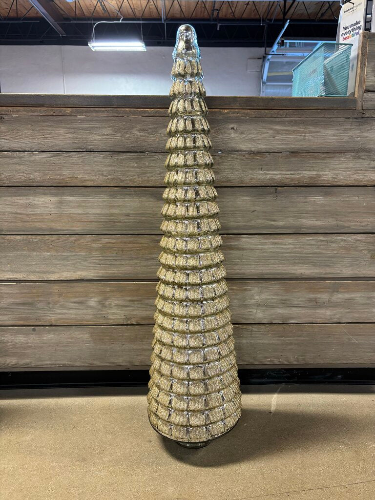 Gold Mercury Glass Christmas Tree 36"H