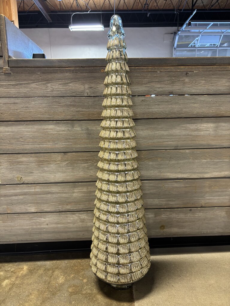 Gold Mercury Glass Christmas Tree 36"H
