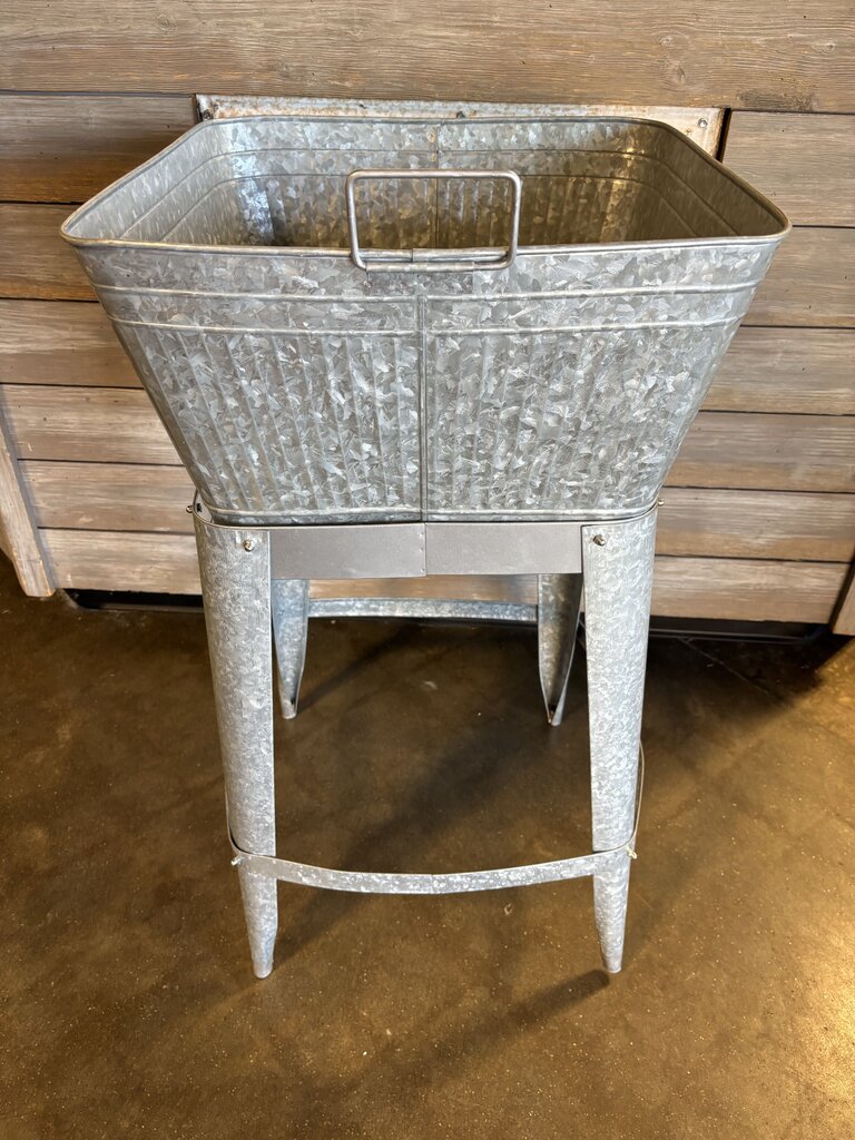 Metal Bucket with Stand