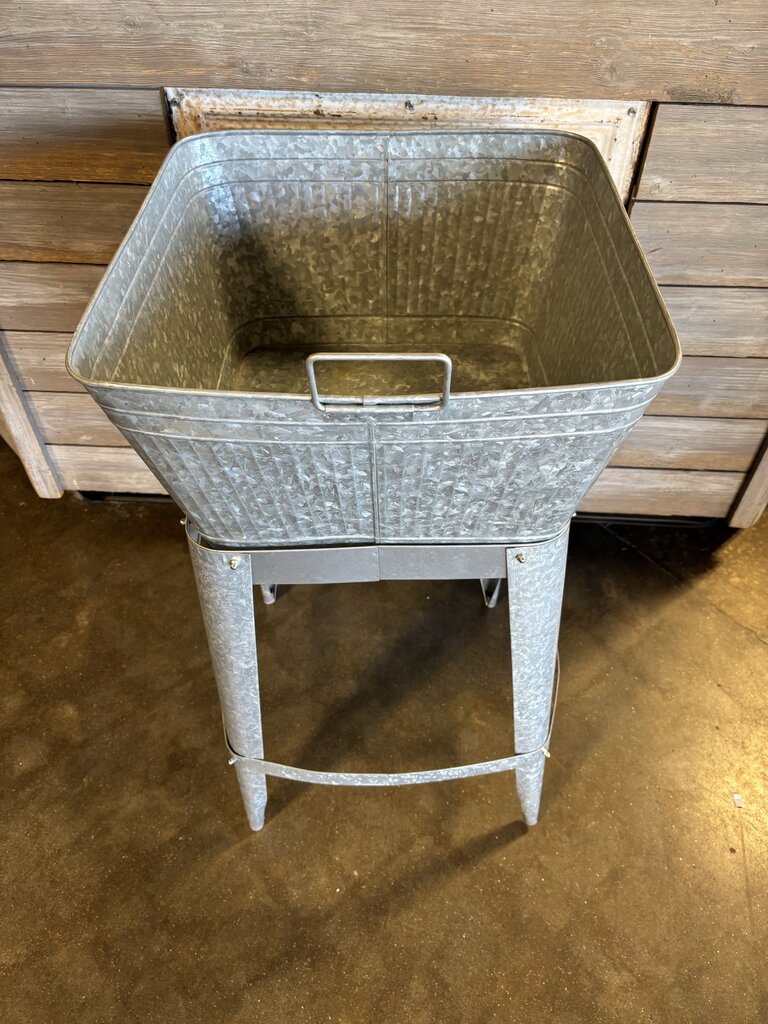 Metal Bucket with Stand