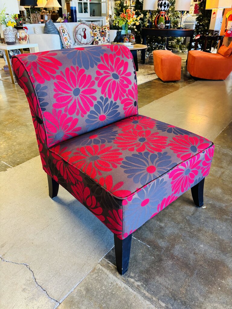 Floral Upholstered Accent Chair