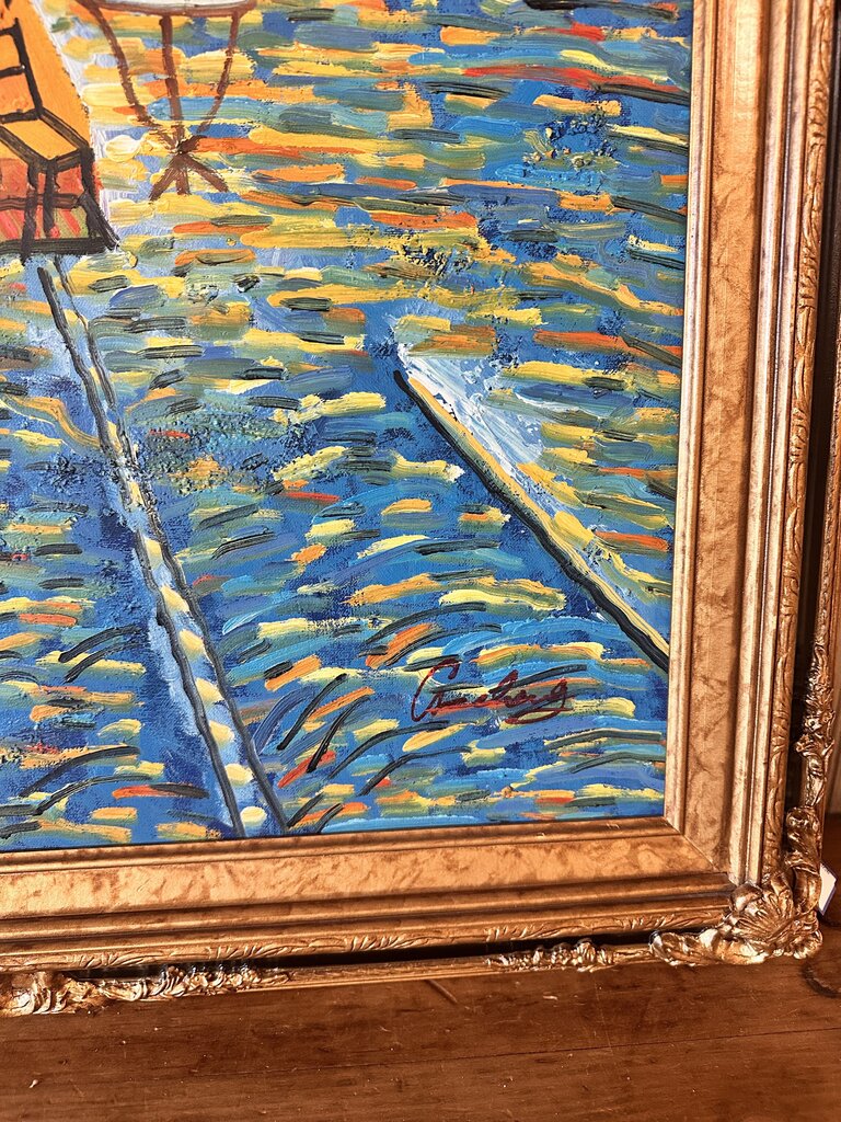 Original Painting Cafe Terrace
