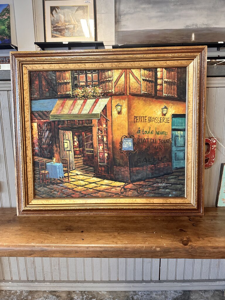 Original W. James Painting Petite Brasserie