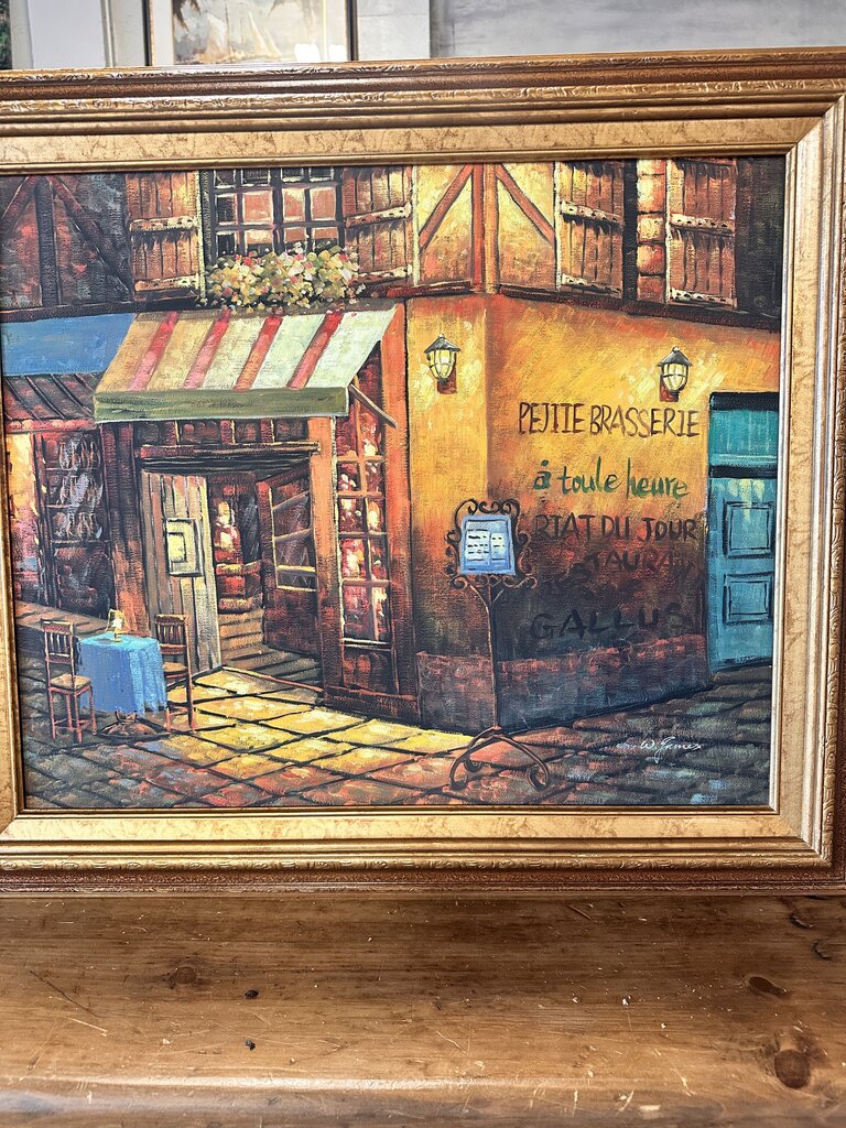 Original W. James Painting Petite Brasserie