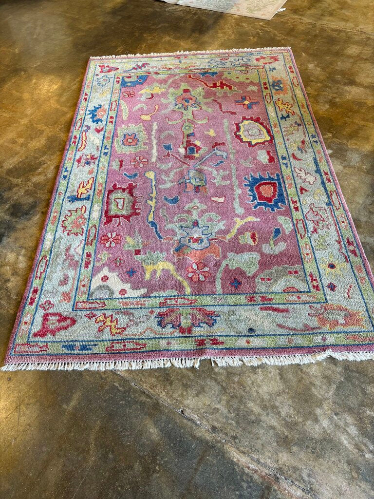 Hand Knotted Wool Rug 5 X 8