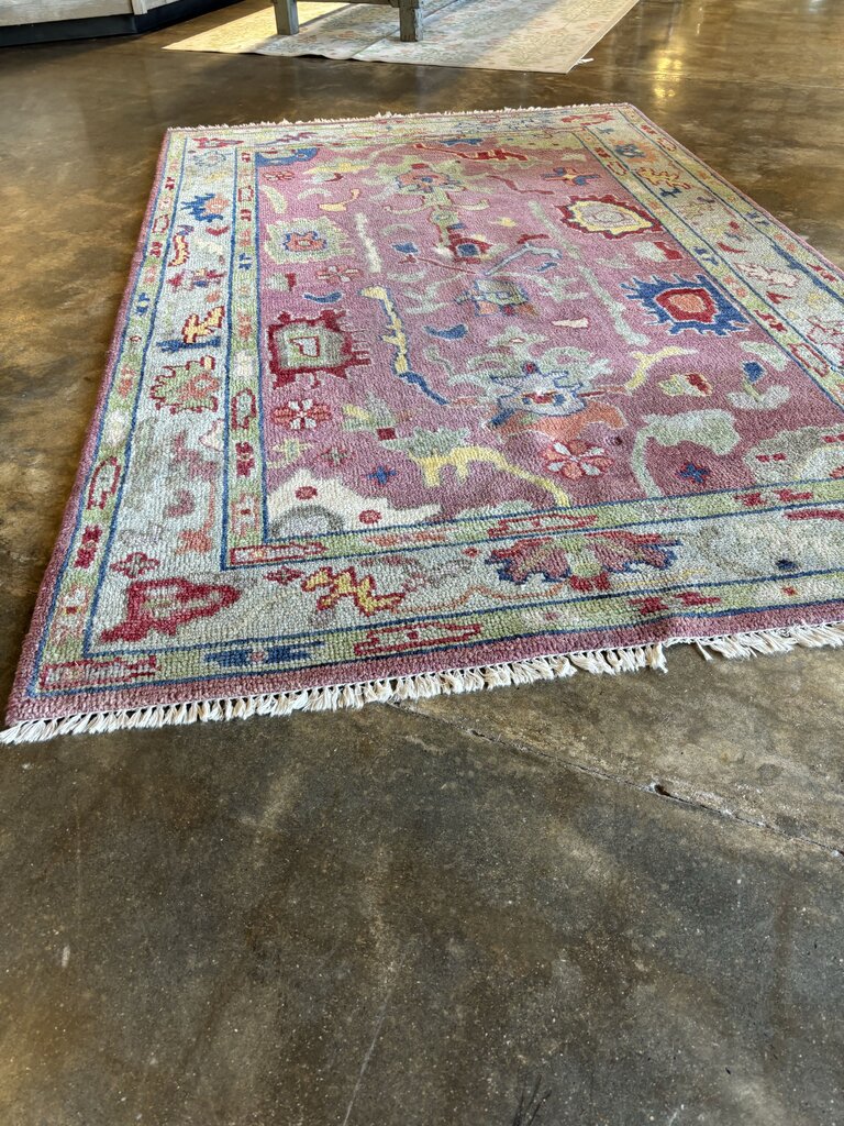 Hand Knotted Wool Rug 5 X 8