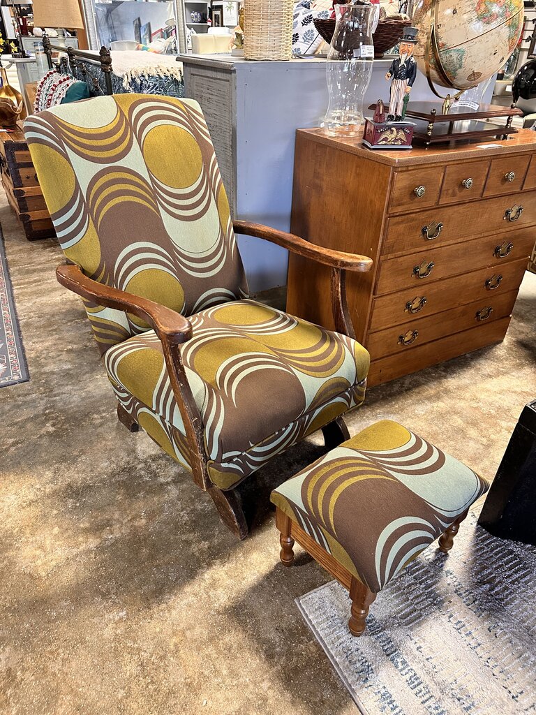 Antique Rocker & Ottoman