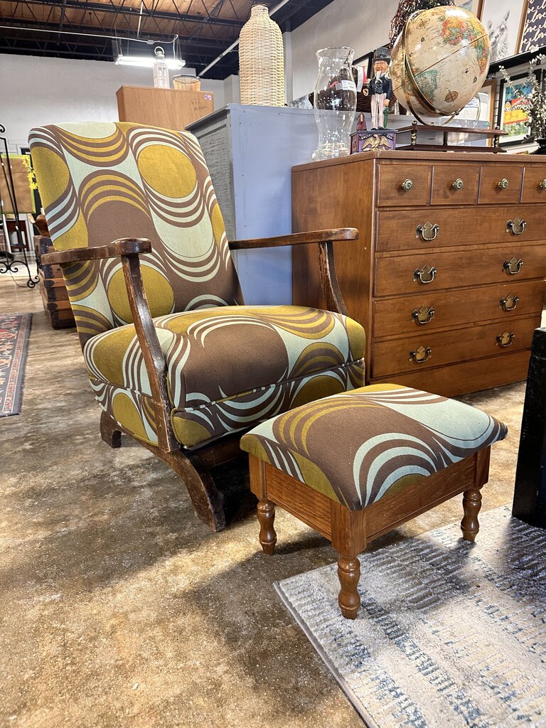 Antique Rocker & Ottoman