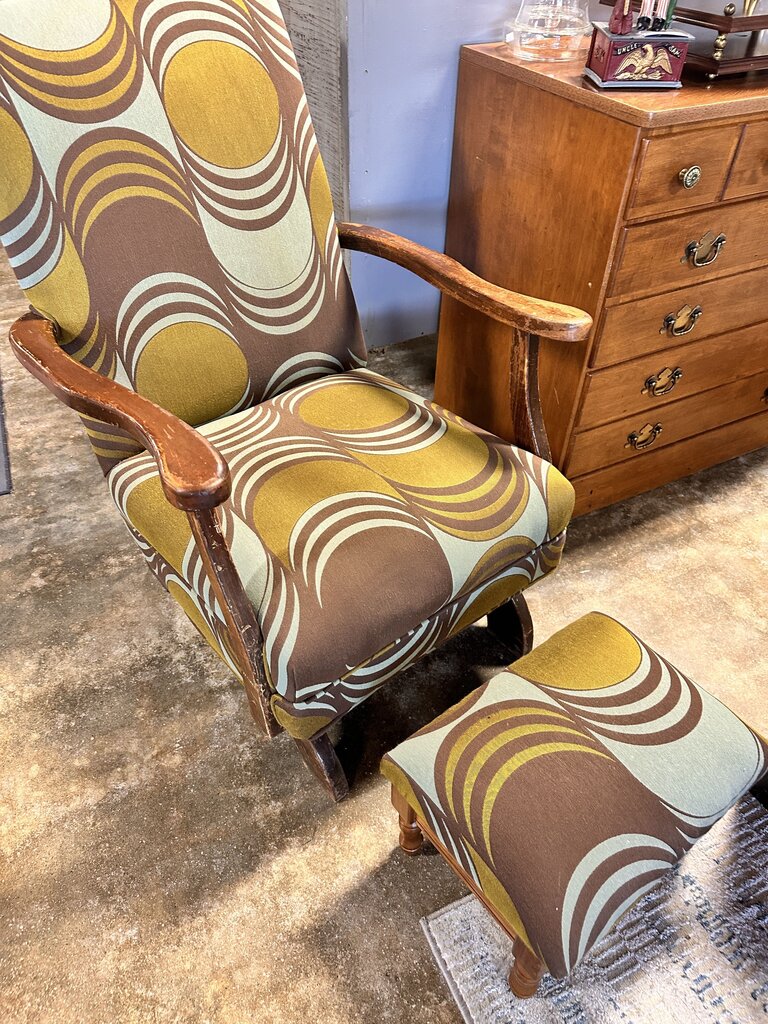 Antique Rocker & Ottoman