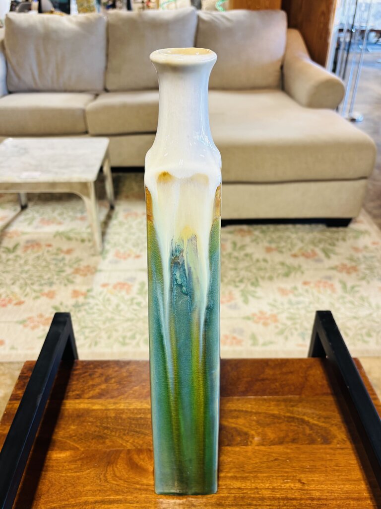 Drip Glazed Tall Vase 18.5"H