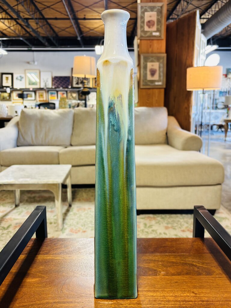 Drip Glazed Tall Vase 18.5"H