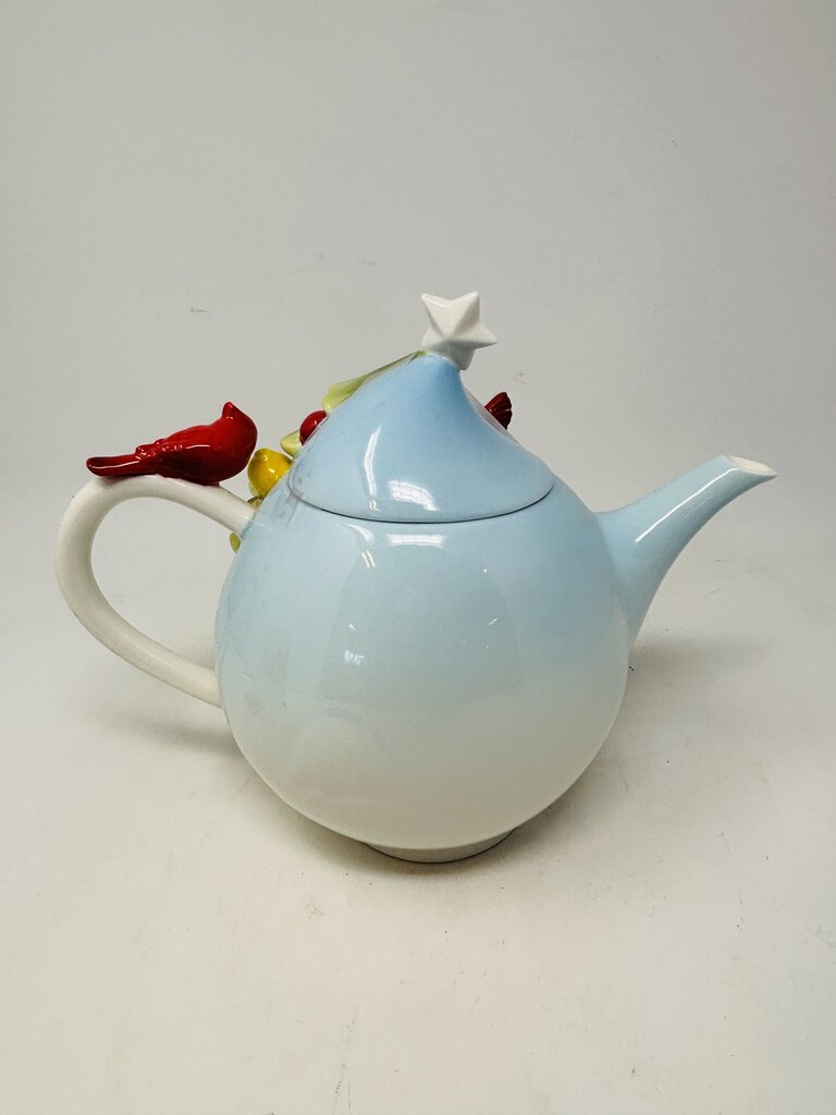 Pier 1 Red Birds With Tree Tea Pot