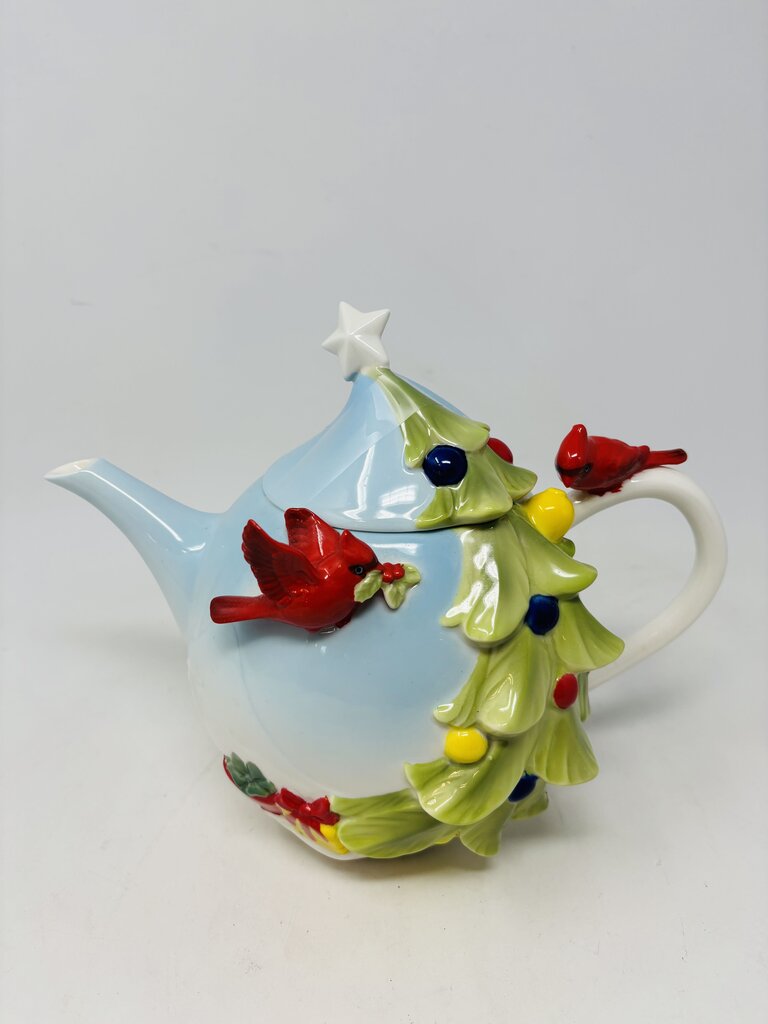 Pier 1 Red Birds With Tree Tea Pot