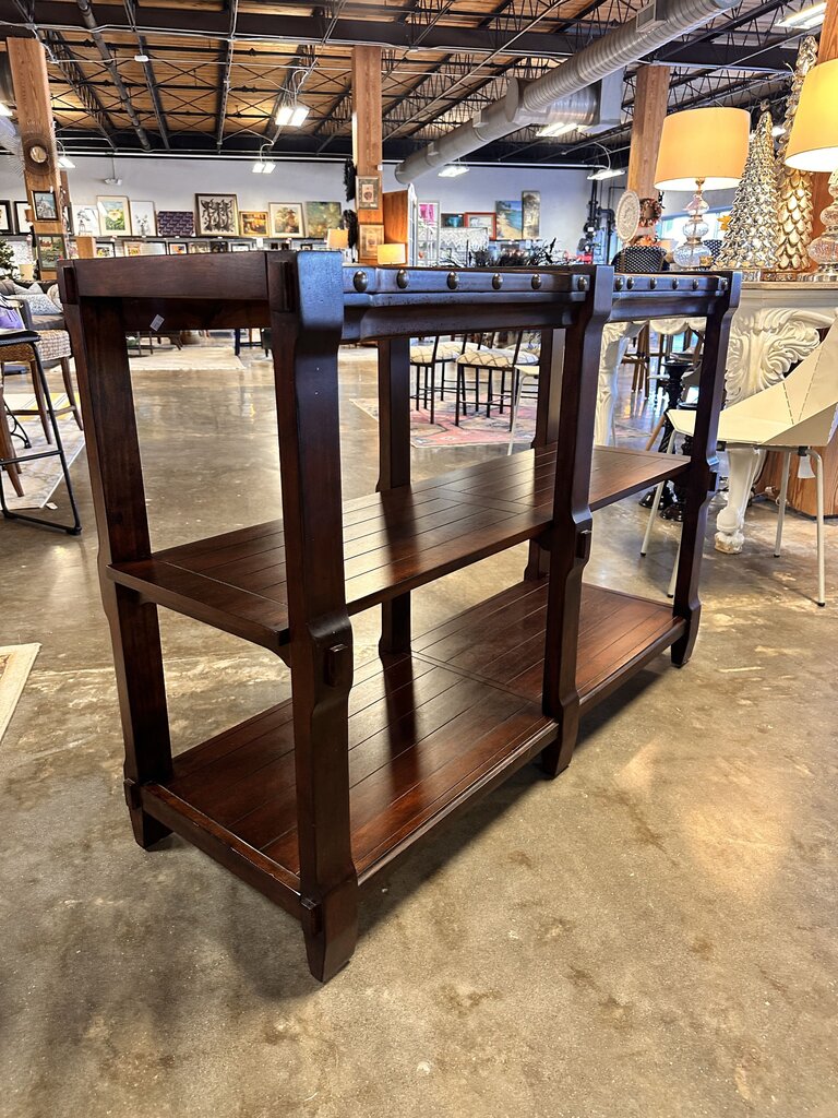 Wood Three Tiered Console 51 X 18 X 35.5