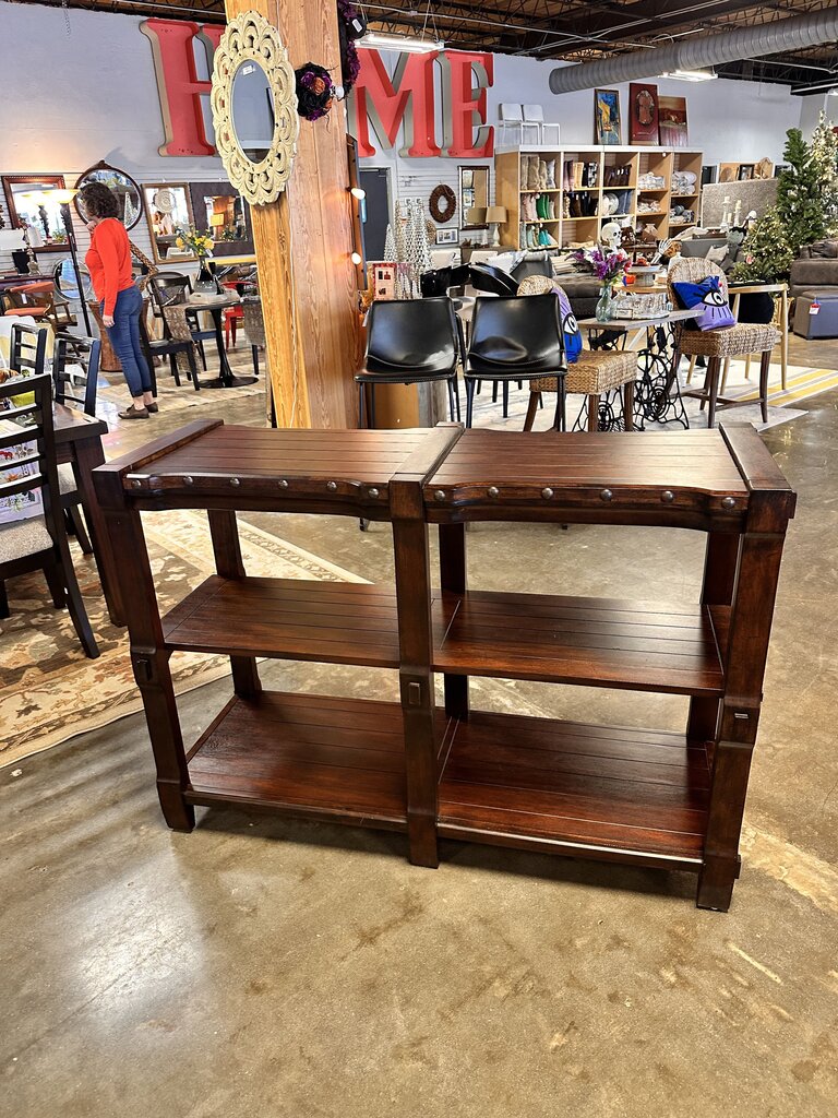 Wood Three Tiered Console 51 X 18 X 35.5