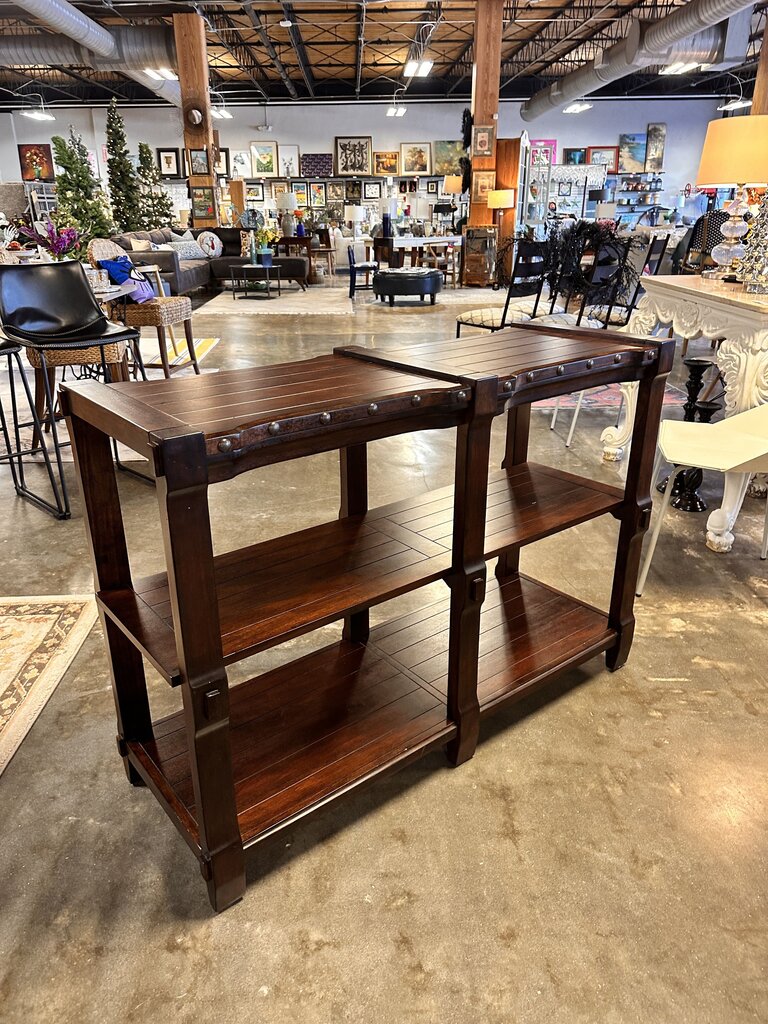 Wood Three Tiered Console 51 X 18 X 35.5
