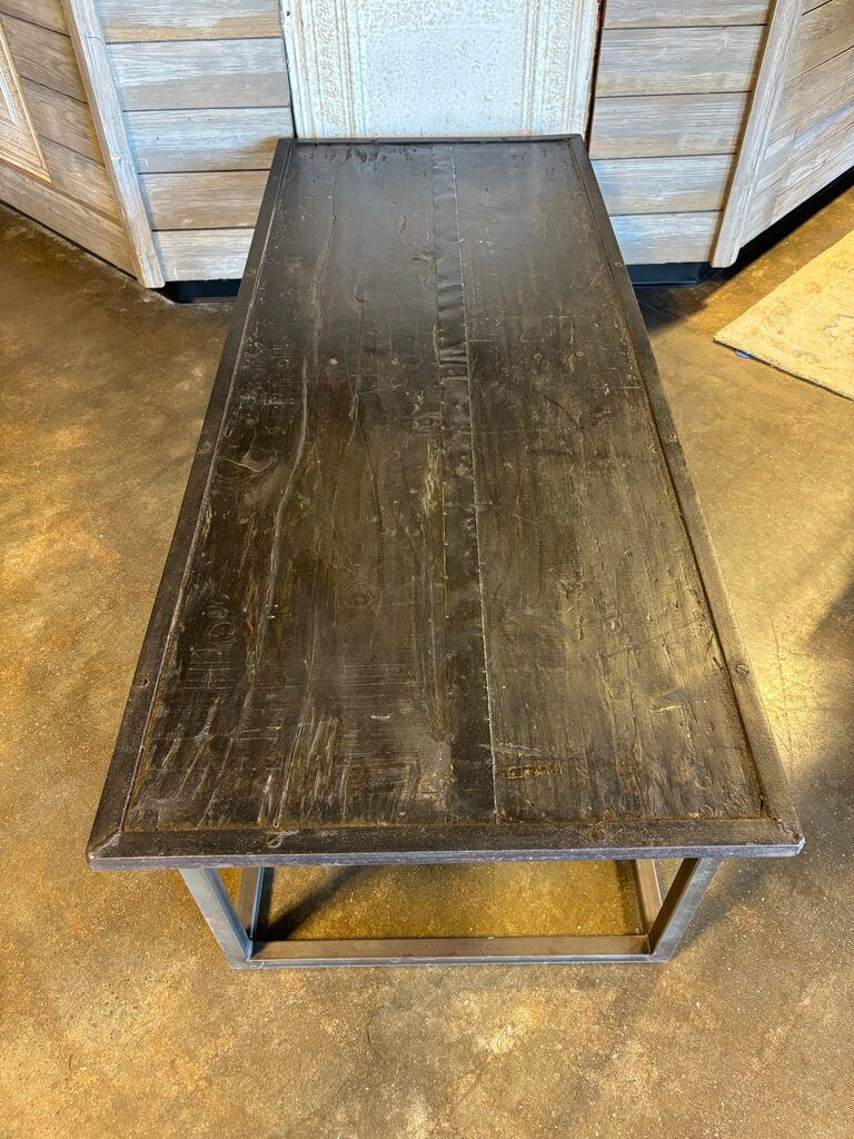 Wood Metal Coffee Table 60 X 24.5 X 16
