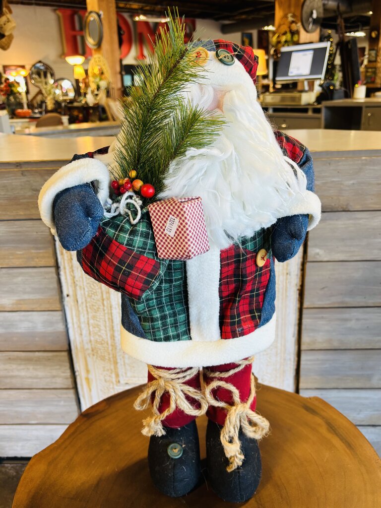 Flannel Santa With Gifts