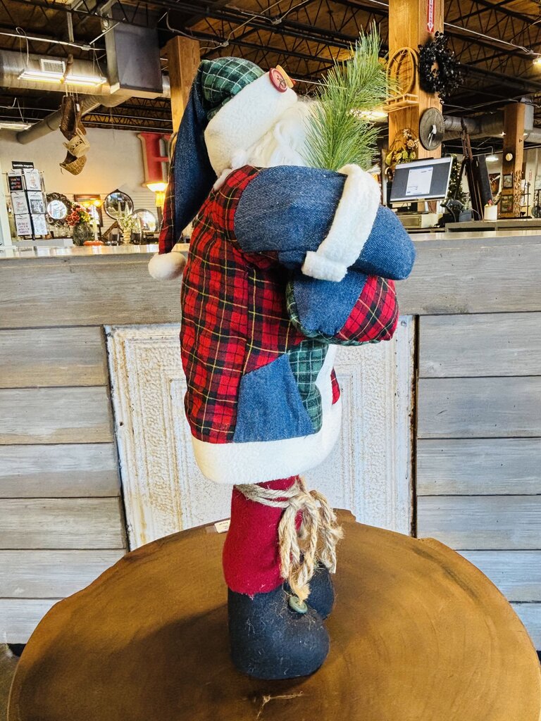 Flannel Santa With Gifts