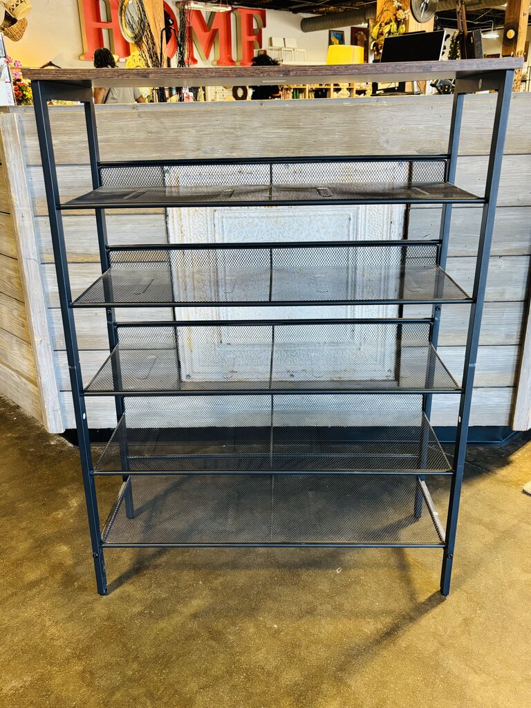 Wood/Metal 5 Tiered Shoe Rack 29.75 X 12 X 39.75