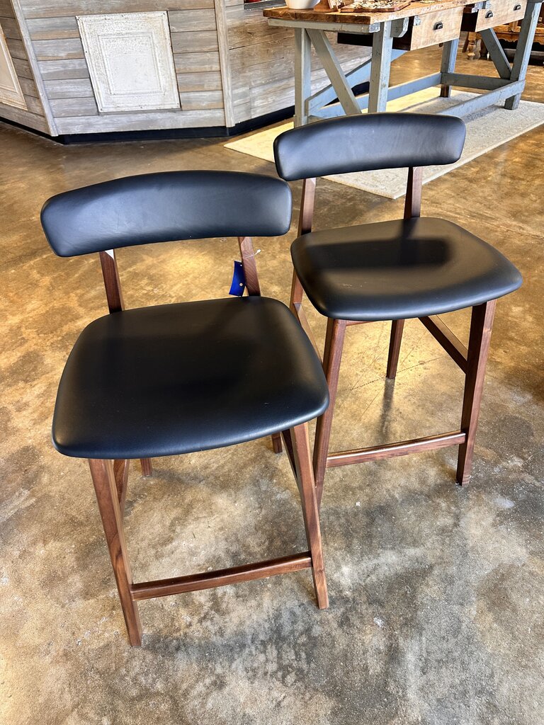 Set 2 Errol Leather Counter Stool