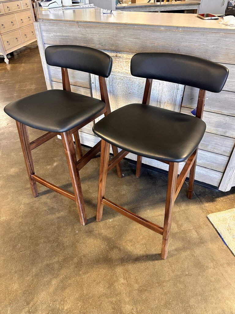 Set 2 Errol Leather Counter Stool