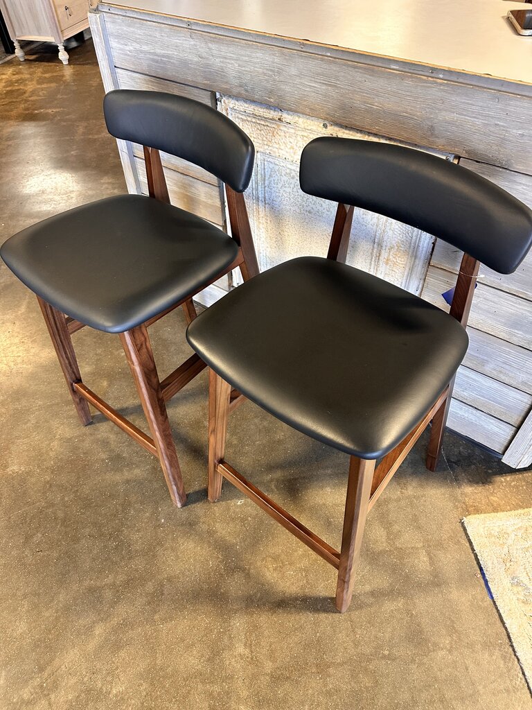 Set 2 Errol Leather Counter Stool