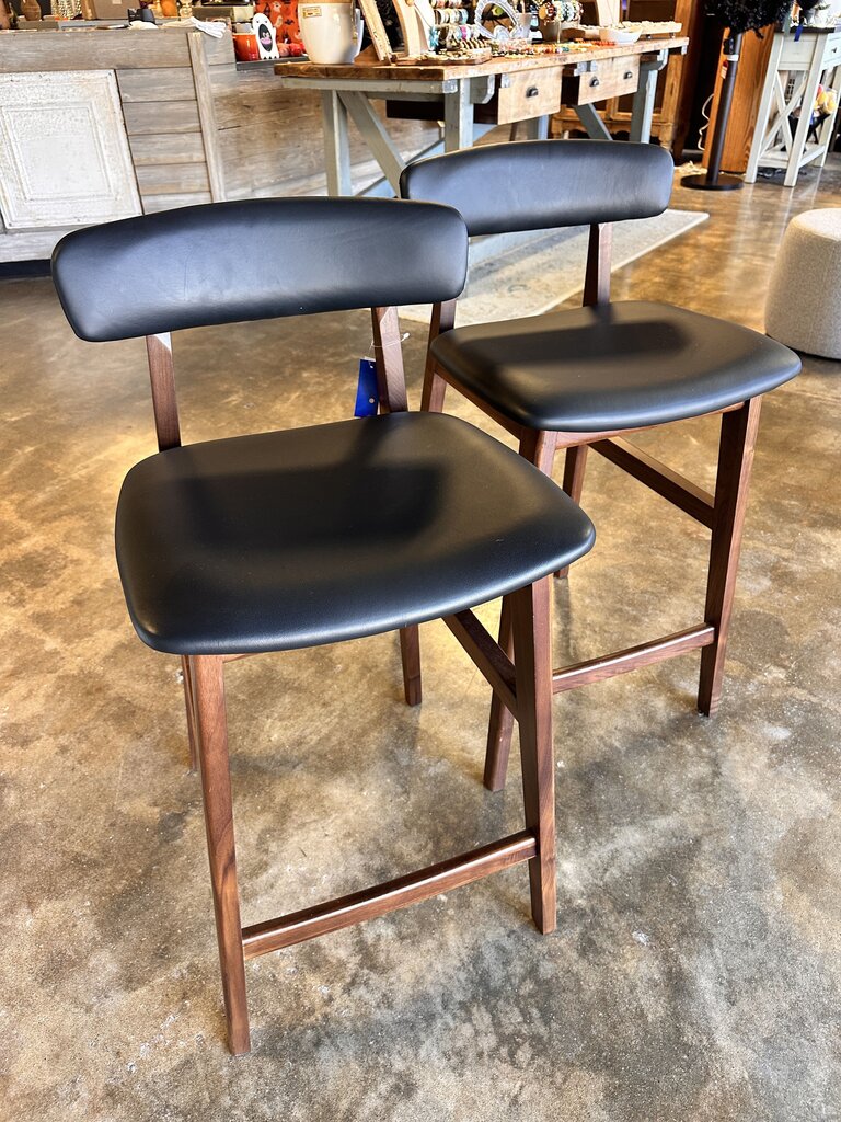 Set 2 Errol Leather Counter Stool