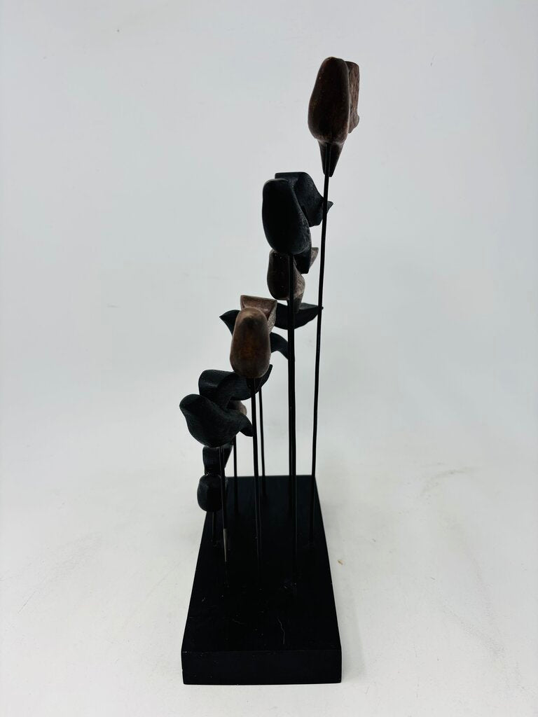 Abstract Flying Flock Of Wood Birds
