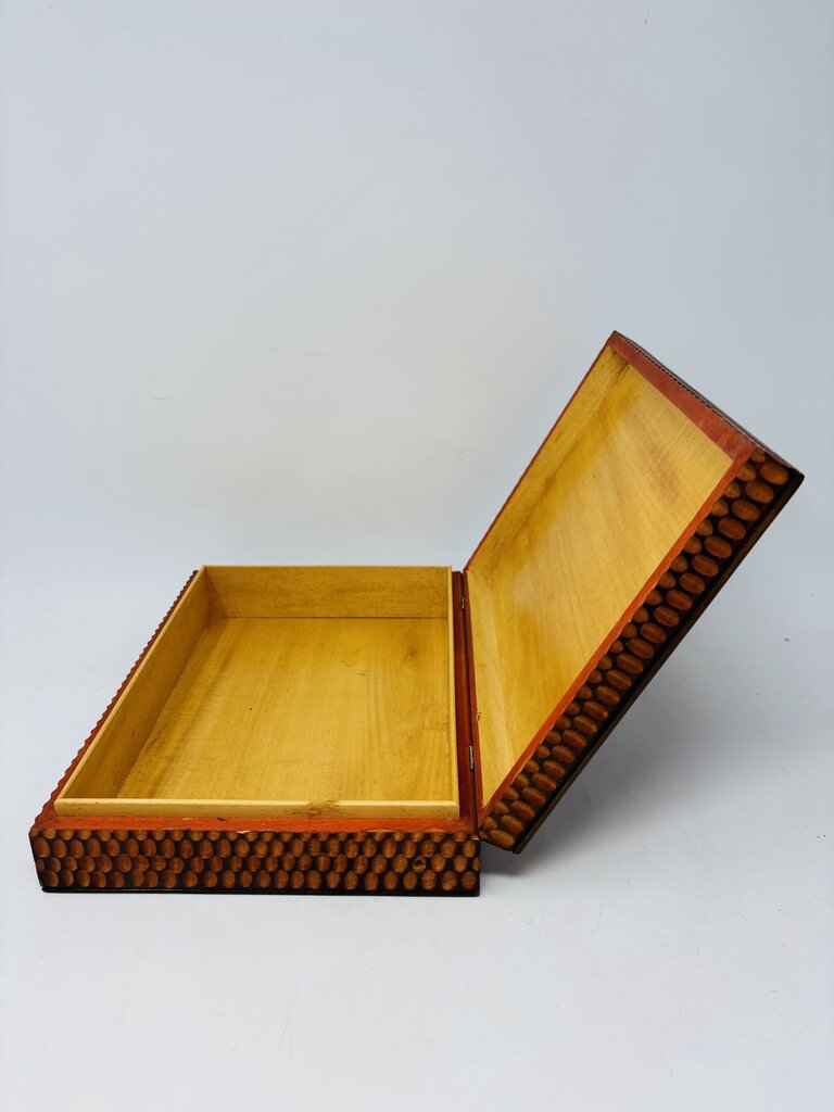 Hand Carved Wood Trinket Box
