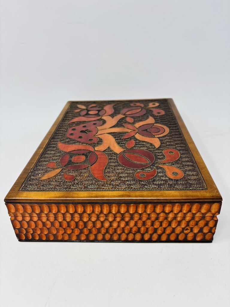 Hand Carved Wood Trinket Box
