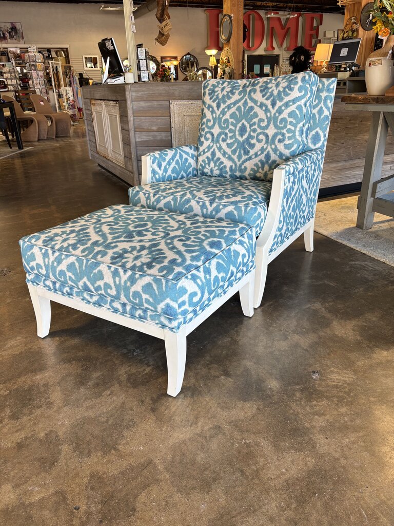 Upholstered Chair and Ottoman