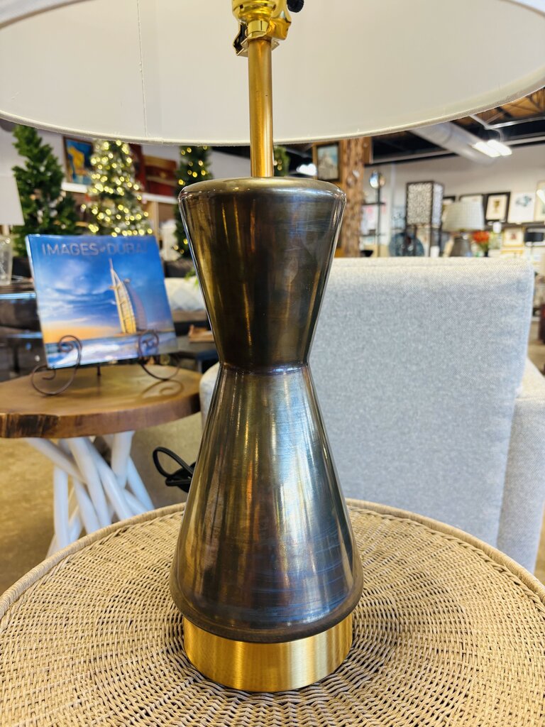Metalized Glass USB Table Lamp