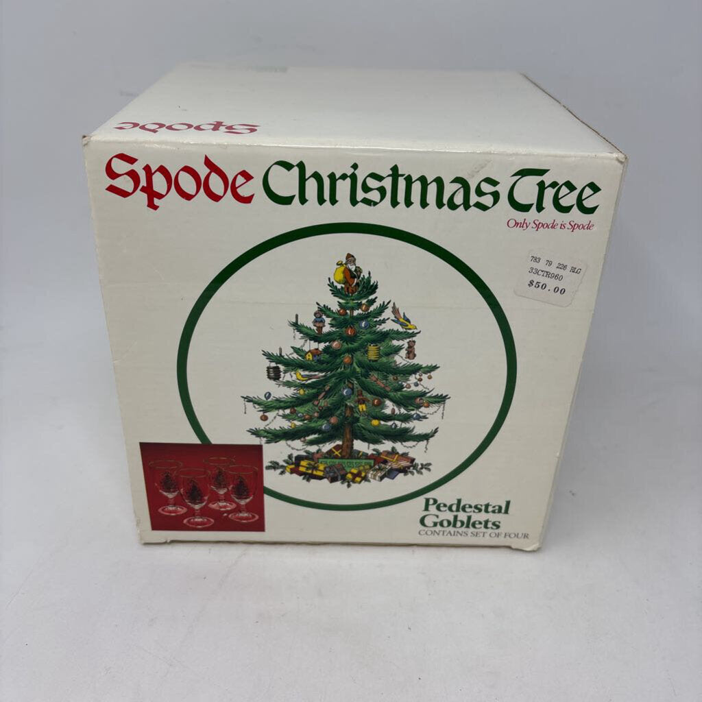 SPODE Pedestal Goblets in Box