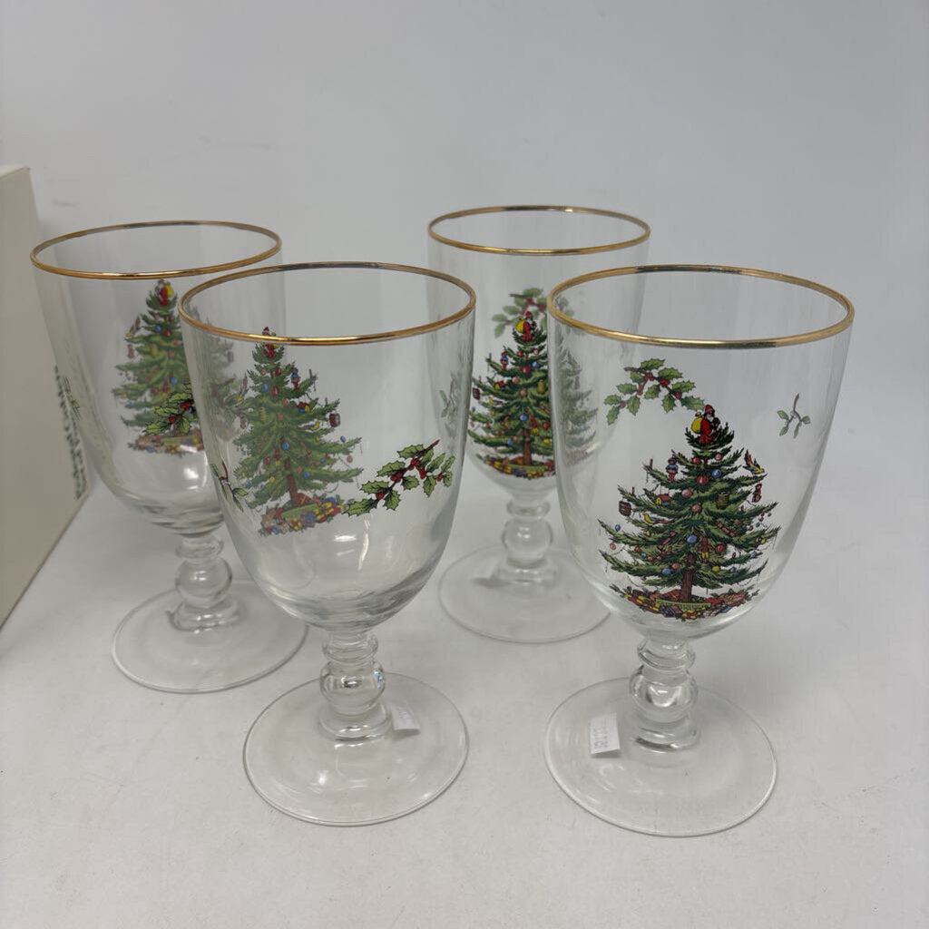 SPODE Pedestal Goblets in Box