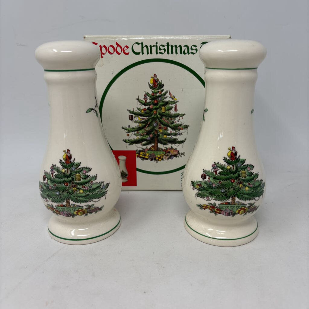 SPODE Tall Salt/Pepper Shakers in Box